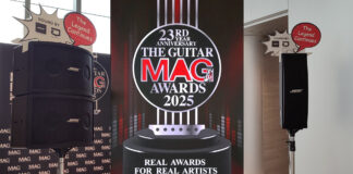 āļāļąāļĻāļ§āđāļŠāļ āļ āđāļāļīāļāļāļąāļ§āļĨāļģāđāļāļāļĢāļ°āļāļāđāļŠāļĩāļĒāļāļāļĢāļ°āļāļēāļĻāđāļāļāļģāļāļēāļ Bose Professional 802V āđāļĨāļ° 402V āđāļāļāļēāļ The Guitar Mag Awards 2025